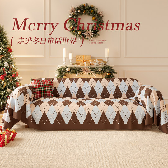 Christmas sofa towel, universal for all seasons, non-slip, festive and high-end, 2025 new sofa cover cloth towel, full cover sofa cover