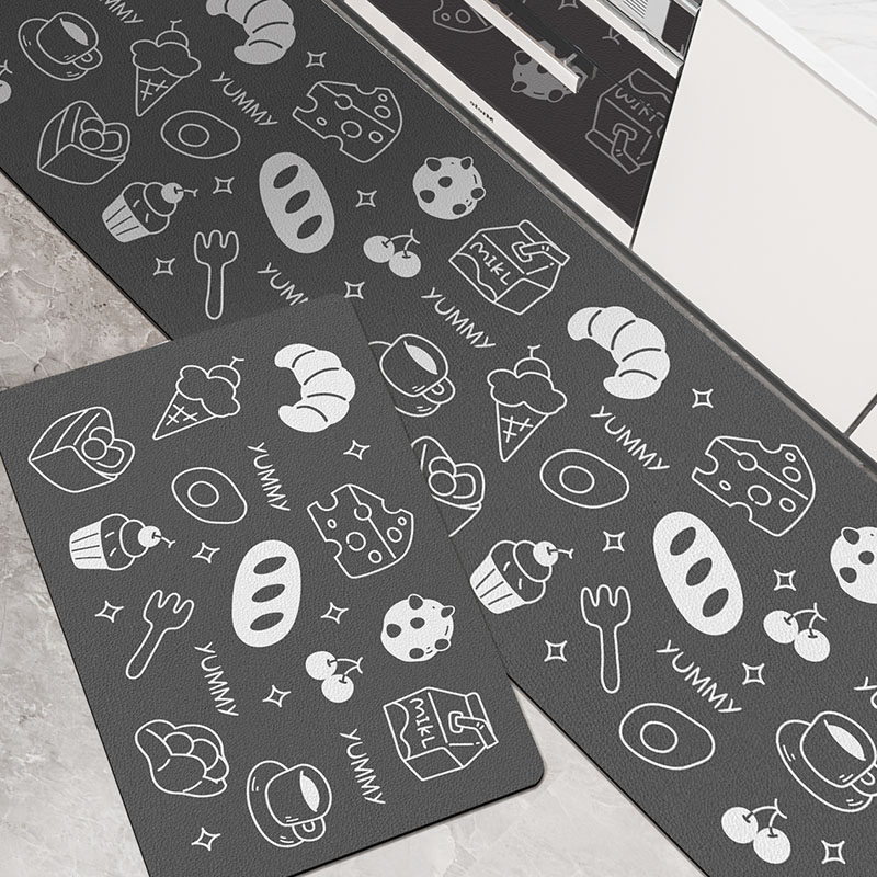 家用长条新年厨房地垫防滑防油可擦免洗皮革防水橡胶底地毯脚垫,淘宝优惠券,粉丝福利购,淘宝优惠卷