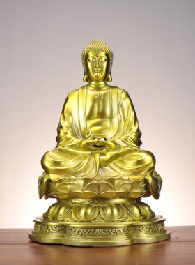 铜三宝佛 阿弥陀佛 释迦摩尼 药师佛 如来佛 家居供奉神像摆件