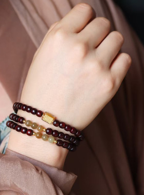 DIY糖玉款印度小叶紫檀手链念珠厂家批发规格5×6男女装饰品文玩