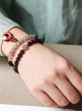 乾坤款赞比亚血檀DIY手链厂家批发规格0.6男女中式首饰装饰念珠