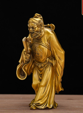 黄铜天师钟馗摆件钟魁家居客厅供奉魁星点斗办公室摆件平安工艺品