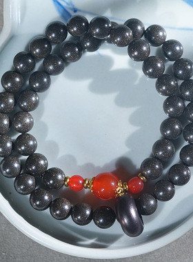 古法合香珠双圈手链念珠手串男女款龙涎香佛珠盘玩搭玛瑙情侣手链