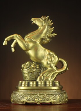 马 发财马 布袋马 工艺品家居办公室摆件 守财铜马 对马