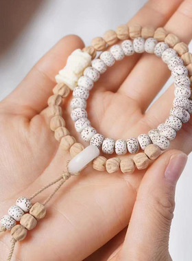 旭款DIY星月菩提搭配百香籽手链 厂家批发规格6×8男女念珠文玩