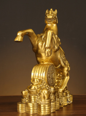 铜马摆件黄铜办公室招财工艺品家居中式金钱马马摆件生肖马礼品