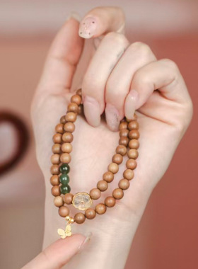 DIY蝶恋花款印度老山檀香手链念珠厂家批发规格6MM男女装饰品文玩