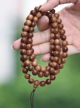 正区印度老山檀香8mm手链黑肉沉水佛珠手文玩情侣款男女念珠手串