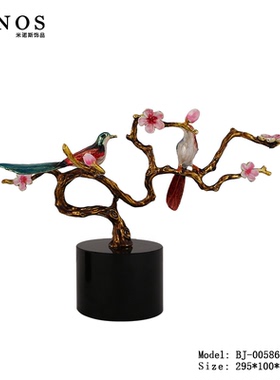 纯铜大理石水晶花朵摆件