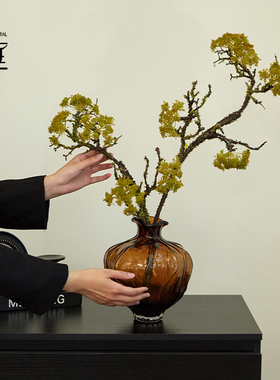 茴香枝新中式禅意仿真花瓶摆件