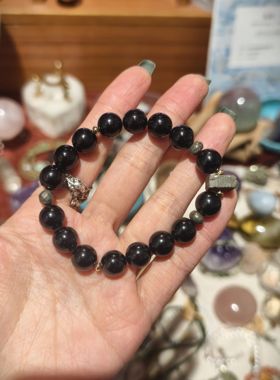 守护气场之天然黑碧玺黄铁矿手链