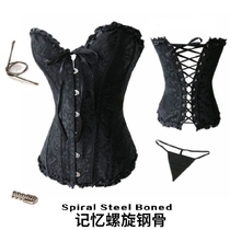 Steel Bone Beam Waist Strap Lace lace palace bunches corset corset plastic body Close-up Breast external wearing tight corset sexy