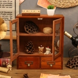 Ретро ящик Трех -настольный настольный шкаф с твердым деревом