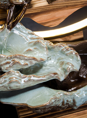 新中式风禅意喷泉乔迁流水摆件