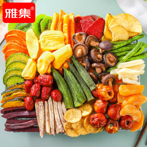 雅集综合果蔬脆蔬菜干混合装果蔬干秋葵干什锦香蕉水果片脱水零食 - 图0
