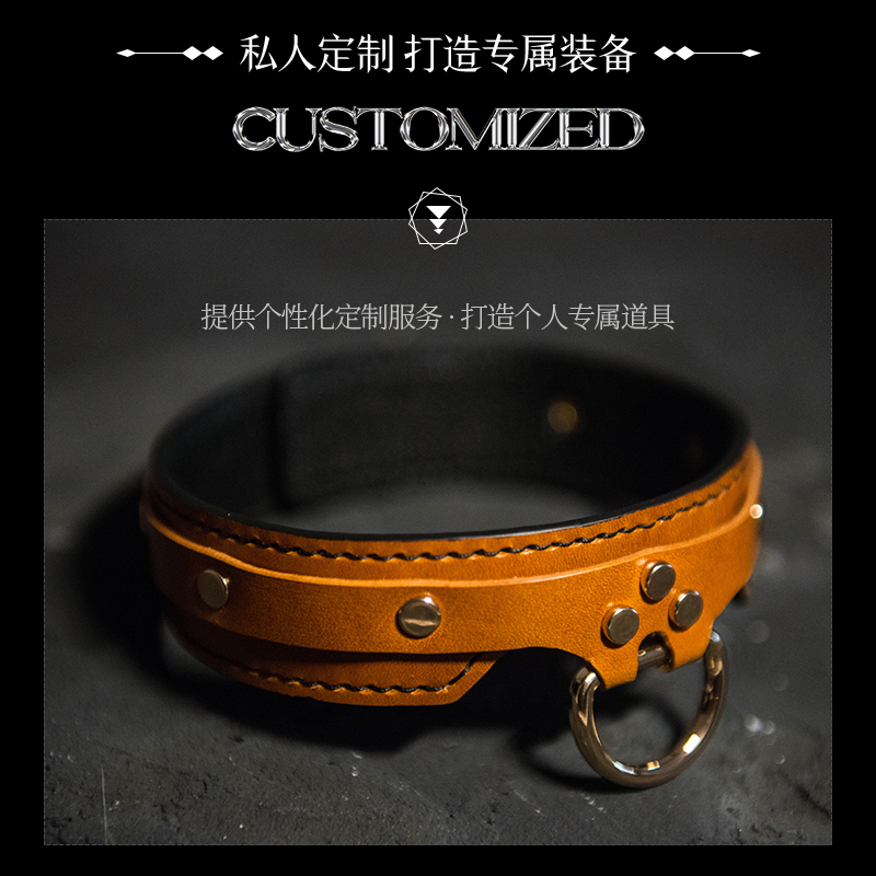 【WK倾库】定制手工真皮项圈SoloCord Leather牵引情趣束缚Choker-图1