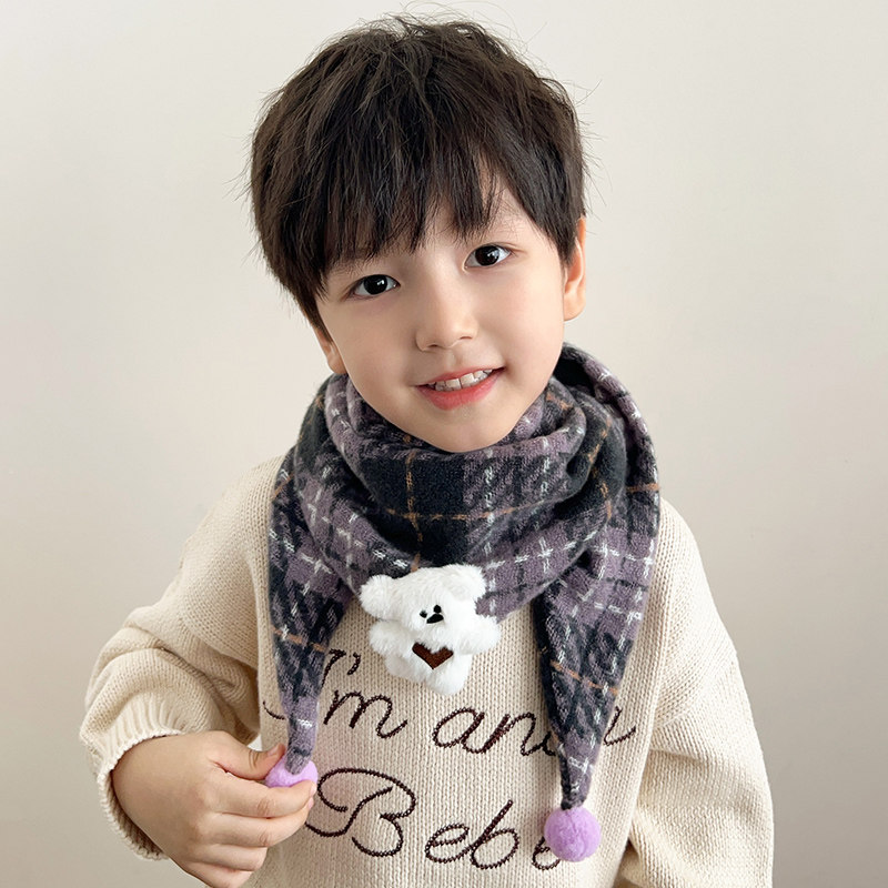 儿童围巾男女孩三角巾防风保暖秋冬加厚款围脖小宝宝婴儿护颈披巾,淘宝优惠券,粉丝福利购,淘宝优惠卷