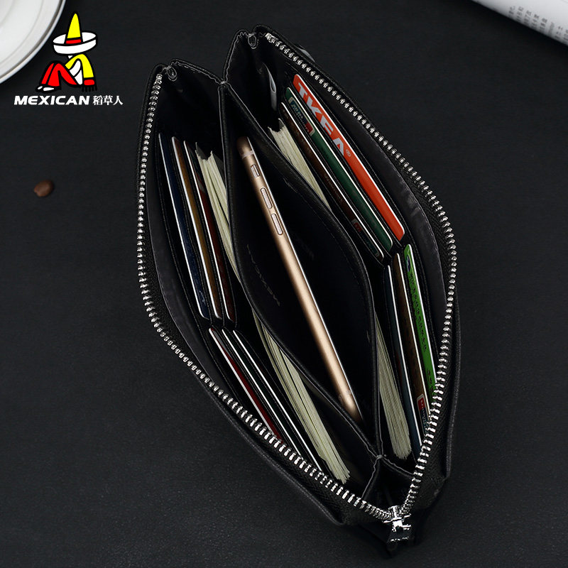 Scarecrow men's handbag men's genuine leather boutique men's bag business first-layer cowhide bag clutch bag clutch wallet trendy