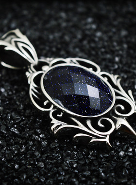 欧美水滴状钛钢朋克风吊坠项链