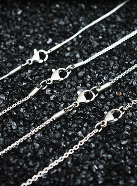 钛钢项链细盒子链女款加长单链