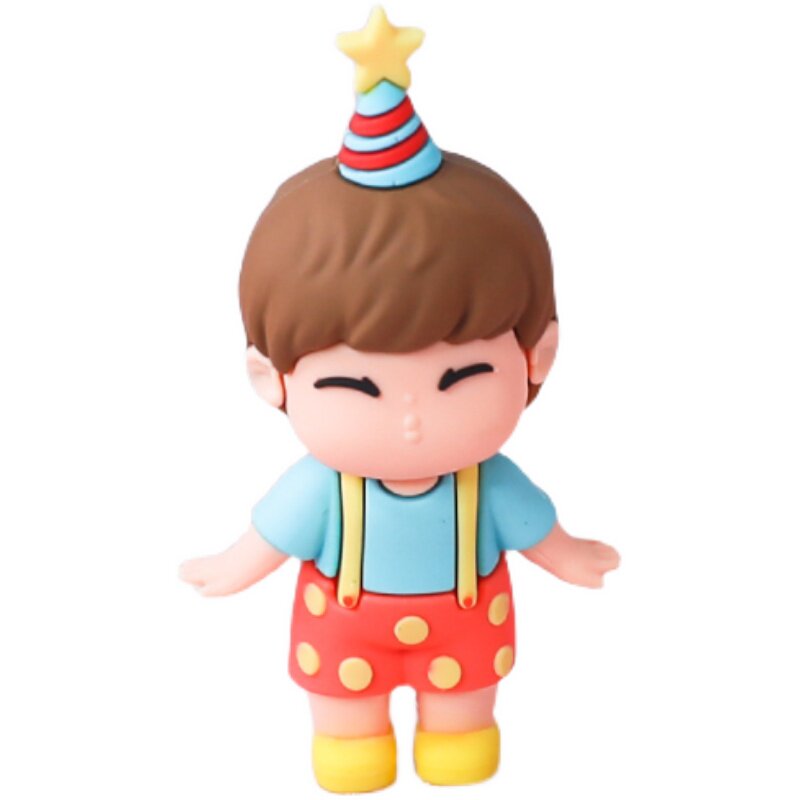 过生日吹蜡烛男孩女孩软胶摆件立体小蛋糕生日派对小朋友蛋糕装饰