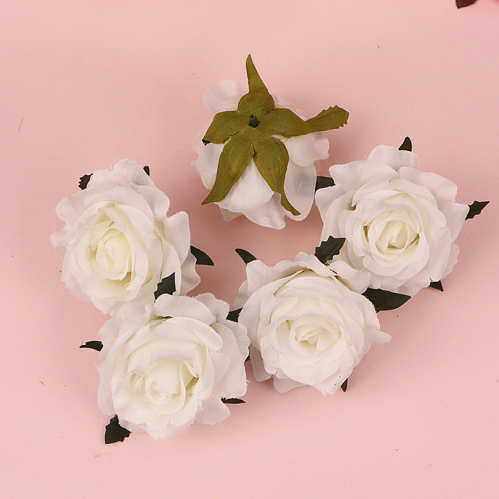 10个玫瑰花情人节蛋糕装饰摆件粉色玫瑰花婚礼花朵仿真烘焙装扮