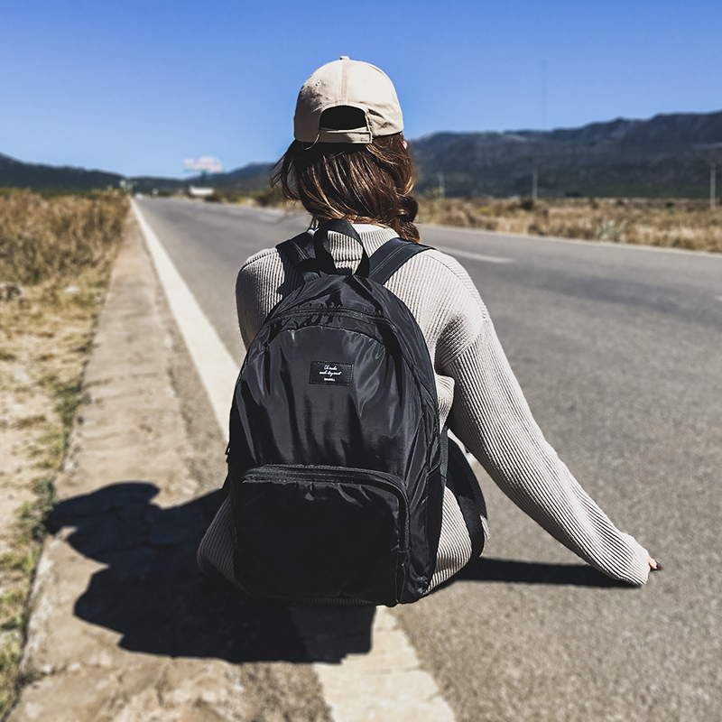 旅行可折叠双肩包女便携收纳书包男轻便背包户外出差多用收纳袋-图1