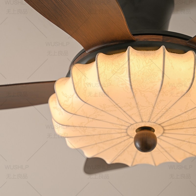 布艺风扇灯法式中古卧室主卧护眼吊扇一体吸顶灯具无上良品灯餐厅,淘宝优惠券,粉丝福利购,淘宝优惠卷
