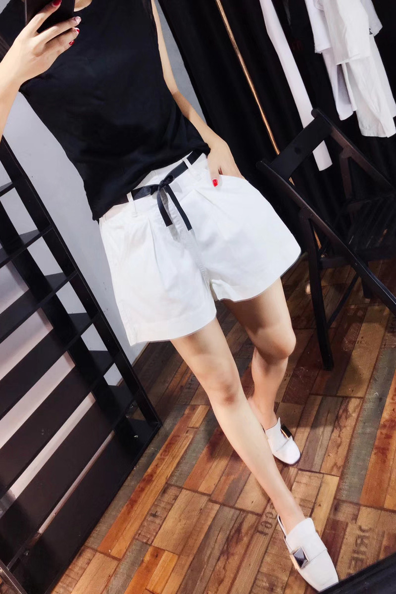 欧货2020夏季新款白色牛仔韩版短裤 稻语牛仔裤