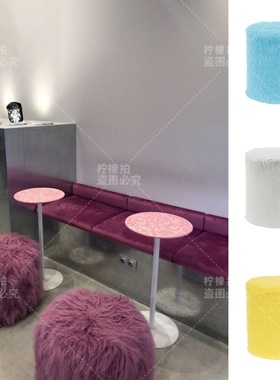 网红毛绒装饰摆件彩色游乐场商场