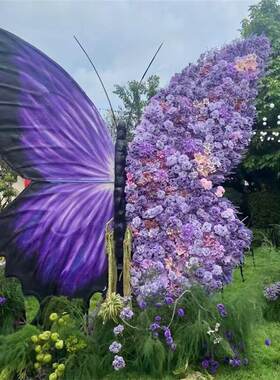 巨型蝴蝶仿真花莫奈花园美陈打卡