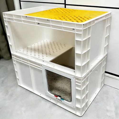大号猫砂盆易清洗防带砂双层猫砂盆高颜值双层室内大猫专用猫砂盆 - 图2