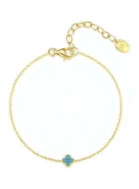 法兰西AG瑷嘉沙甜美浪漫925银幸运四叶花幸运手链1原创女士小众