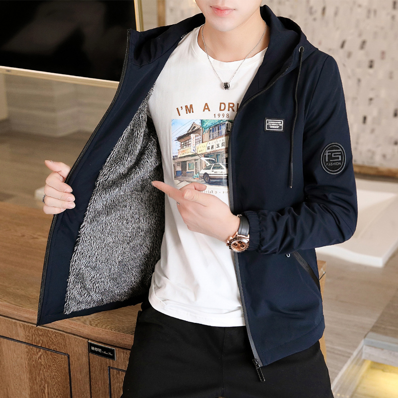 年新款春秋外套男装韩版潮流休闲加绒加厚夹克男秋冬装外衣服 2019 年新款春秋外套男装韩版潮流休闲加绒加厚夹克男秋冬装外衣服 2019