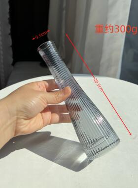 批发北欧玻璃花瓶透明简约小摆件