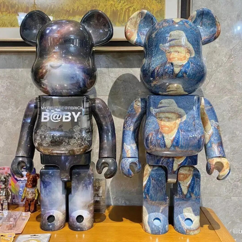 bearbrick 400%暴力熊积木熊电镀空山基kaws公仔手办客厅装饰摆件-图0