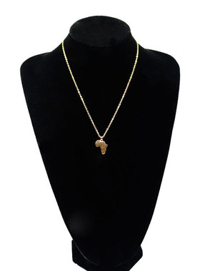 Africa Map Necklace Pendant Women Men Gold Silver Jewelry