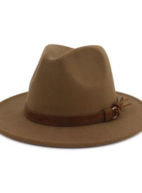 Unisex Wide Brim Felt Hats Men Women Panama Trilby Hat爵士帽