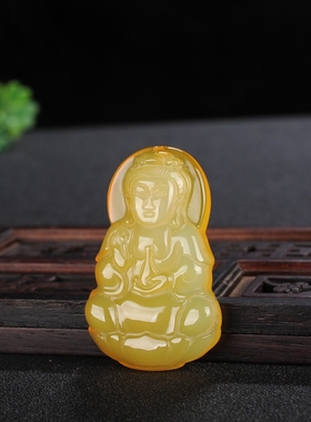 冰种观音男女款玛瑙笑佛儿童玉佩