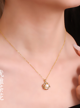 天然淡水珍珠吊坠女款锁骨链