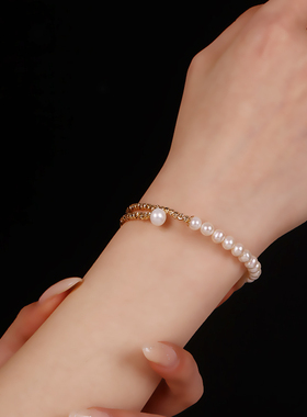 天然淡水珍珠手链女手串礼物