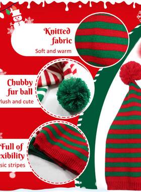 Christmas Santa Beanie Knitted Hat Elf Santa Claus Red