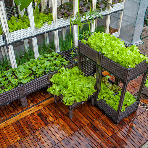 阳台种菜神器楼顶立体种植箱屋顶长方形塑料种菜箱家庭种菜花盆 - 图1