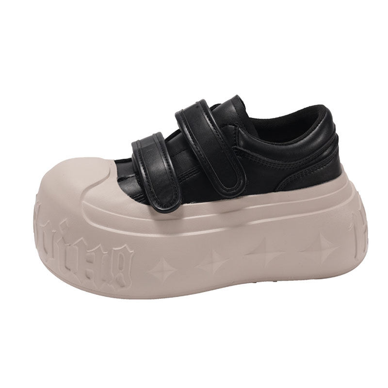 大头乐福鞋女2025秋季新款做旧厚底松糕贝壳头低帮鞋魔术贴休闲鞋,淘宝优惠券,粉丝福利购,淘宝优惠卷