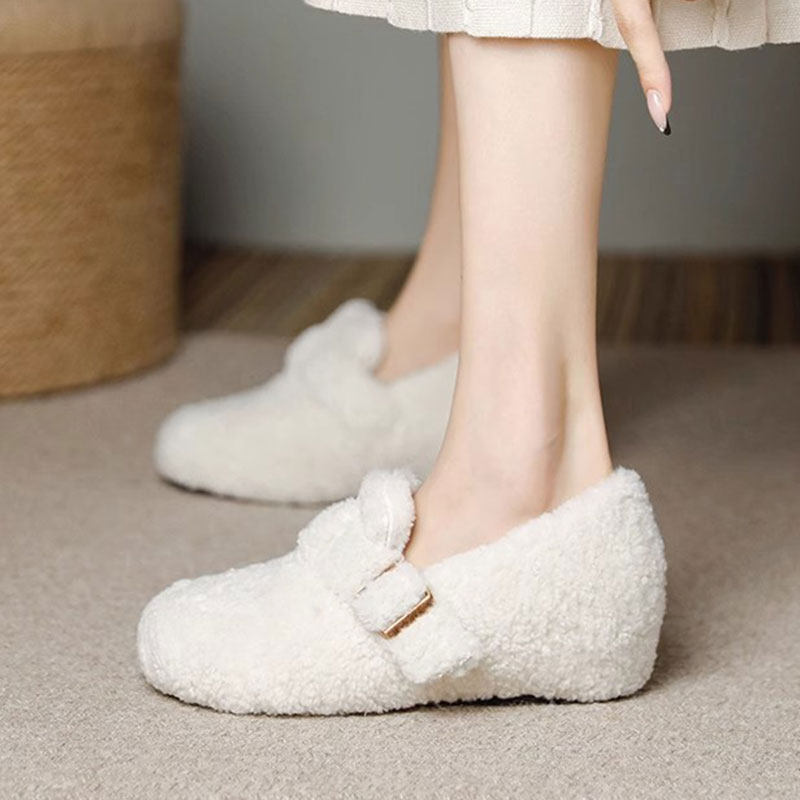 6cm小个子内增高加绒勃肯鞋女外穿保暖毛毛鞋一脚蹬休闲豆豆棉鞋,淘宝优惠券,粉丝福利购,淘宝优惠卷
