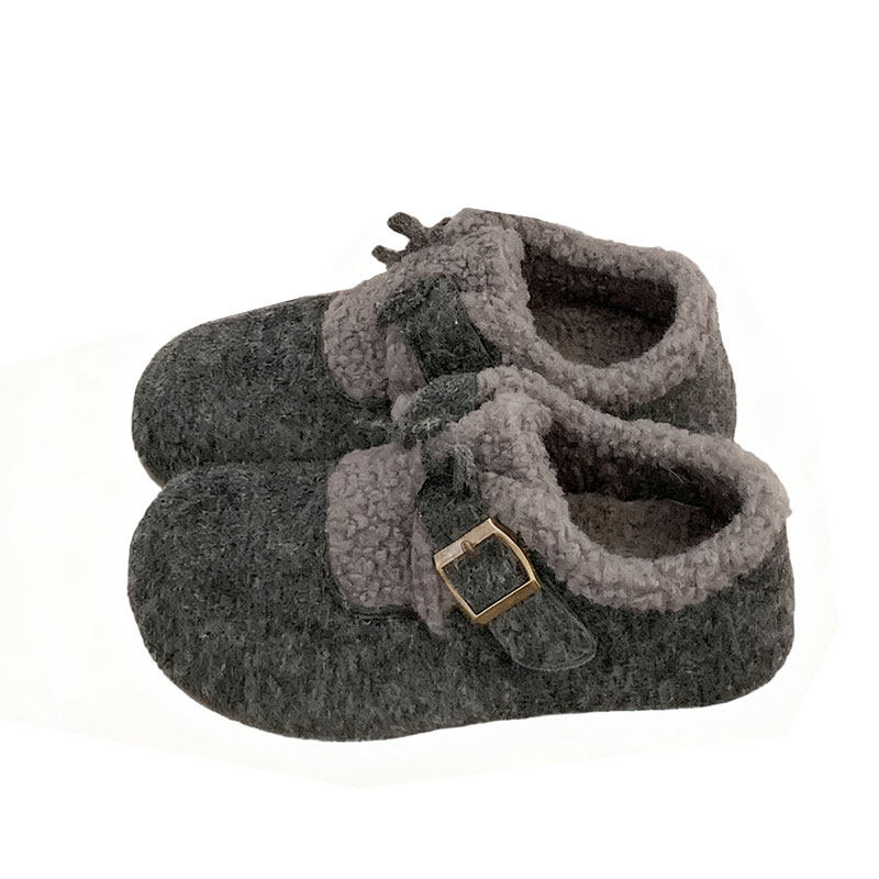 加绒毛呢勃肯鞋女2025秋冬新款保暖一脚蹬金属扣复古休闲乐福棉鞋,淘宝优惠券,粉丝福利购,淘宝优惠卷