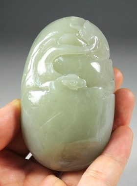 和田青白玉龙腾盛世把件