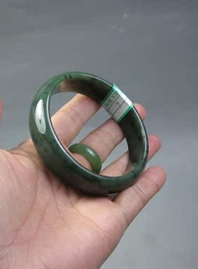 钱塘邮社   和田玉碧玉 手镯 送证 内径55mm