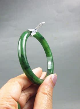 钱塘邮社   和田玉 碧玉 手镯 送证 内径57mm
