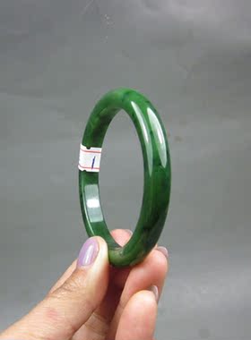 钱塘邮社   和田玉碧玉 手镯 送证 内径59.8mm